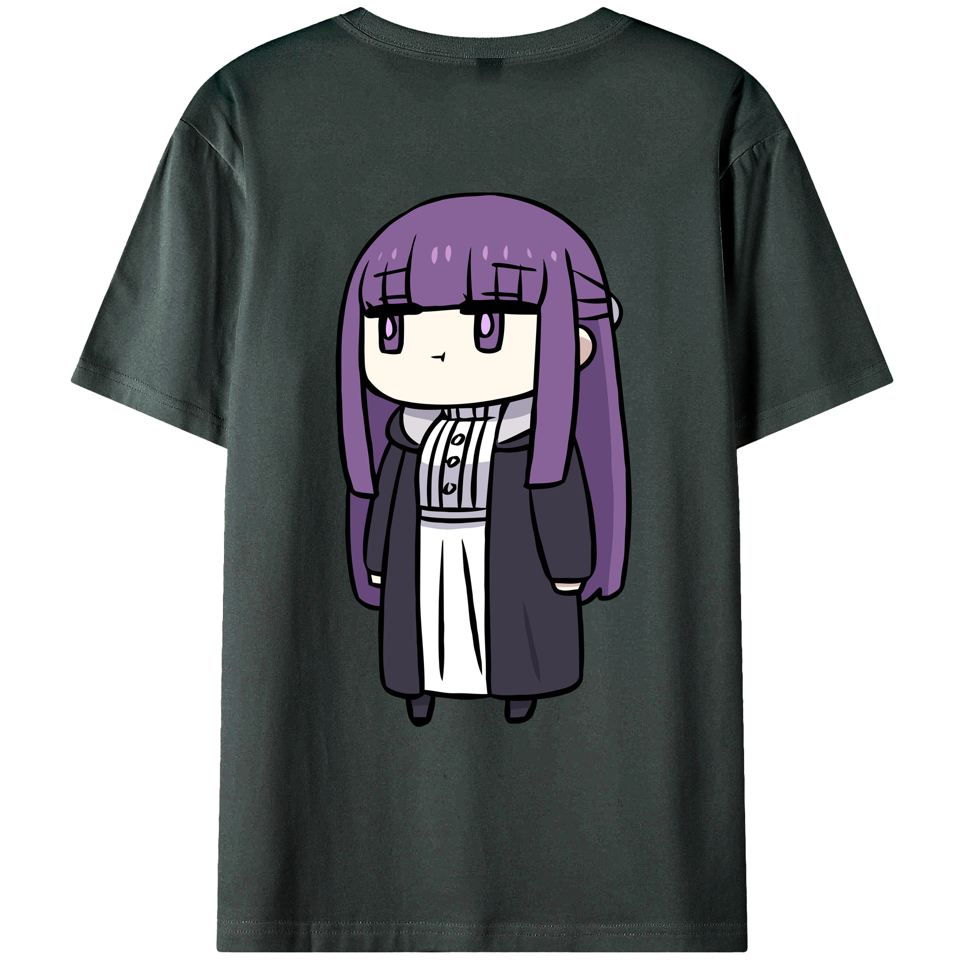 （画像用） 葬送のフリーレン Frieren 綿100％ メンズ半袖Tシャツ（バックプリント） 通気性